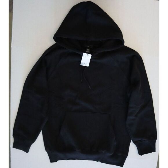 H&M Women's Sz Medium Black Oversized Fit Pullover Hoodie Sweatshirt - Picture 7 of 8